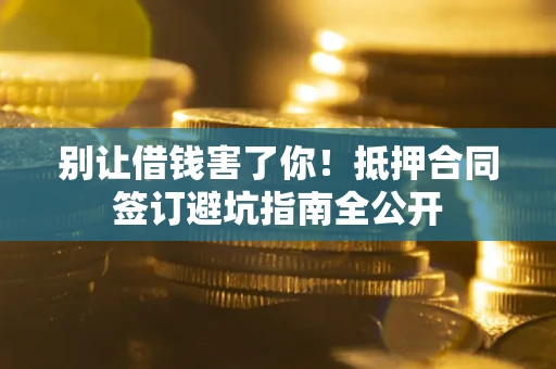 武汉别让借钱害了你！抵押合同签订避坑指南全公开